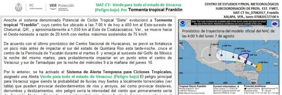 Alerta Verde para todo Veracruz
